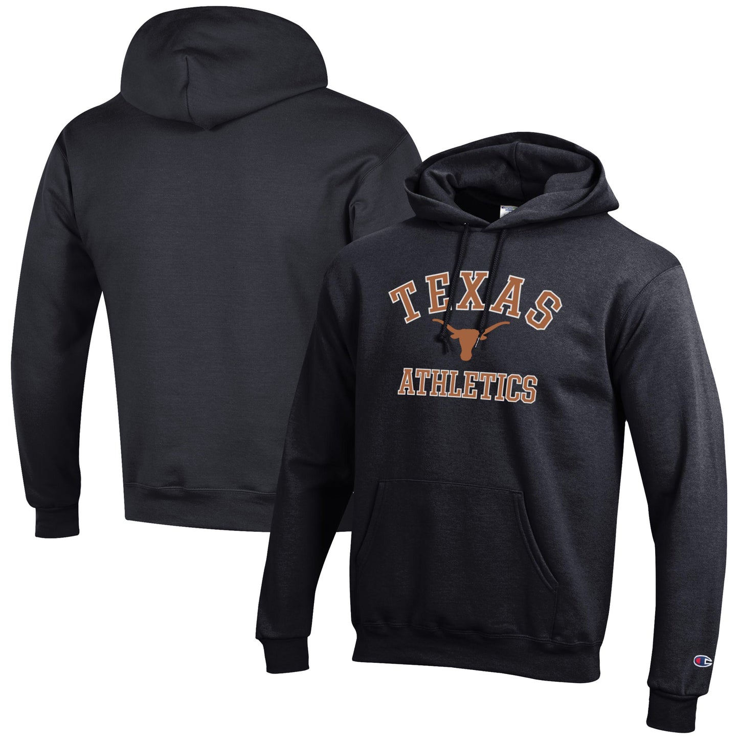 Men's Champion Black Texas Longhorns Athletics Logo Pullover Hoodie