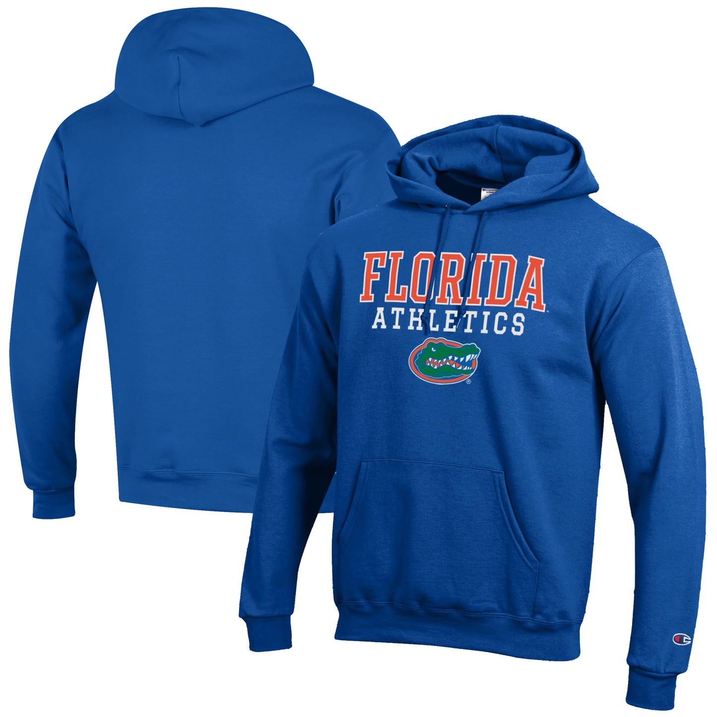 Men's Champion Royal Florida Gators Athletics Logo Stack Pullover Hoodie