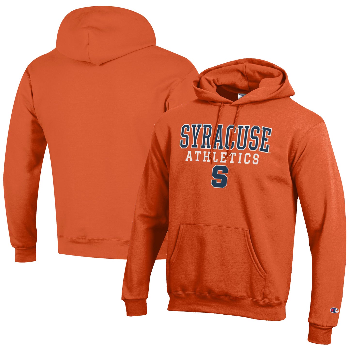 Men's Champion Orange Syracuse Orange Athletics Logo Stack Pullover Hoodie