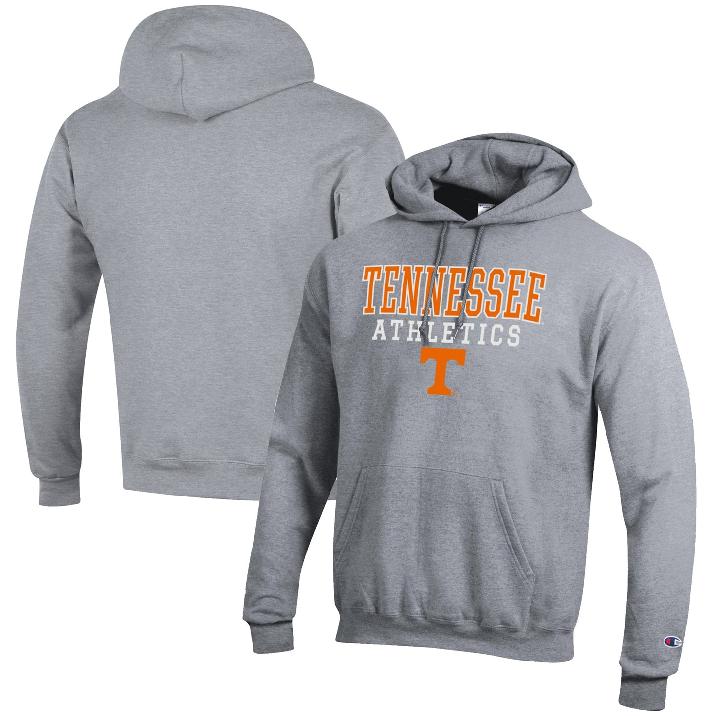 Men's Champion Gray Tennessee Volunteers Athletics Logo Stack Pullover Hoodie