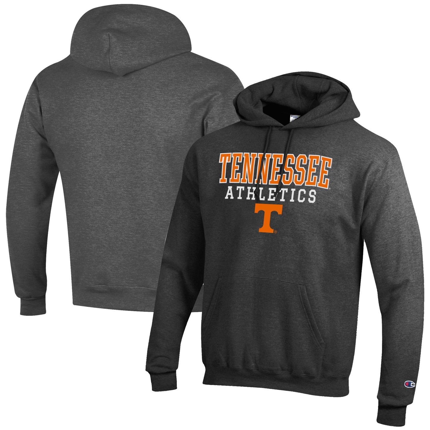 Men's Champion Charcoal Tennessee Volunteers Athletics Logo Stack Pullover Hoodie