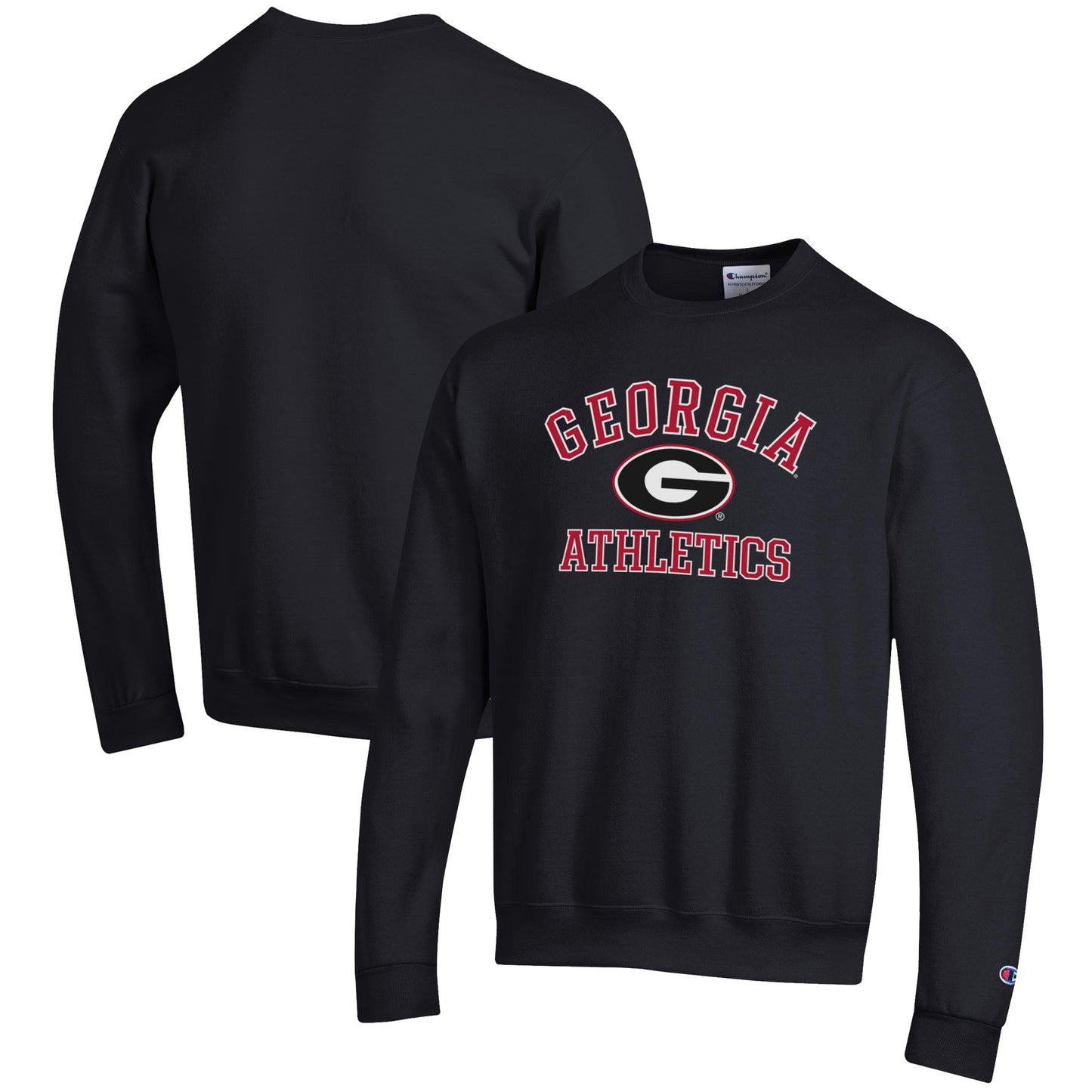 Men's Champion Black Georgia Bulldogs Athletics Logo Pullover Sweatshirt