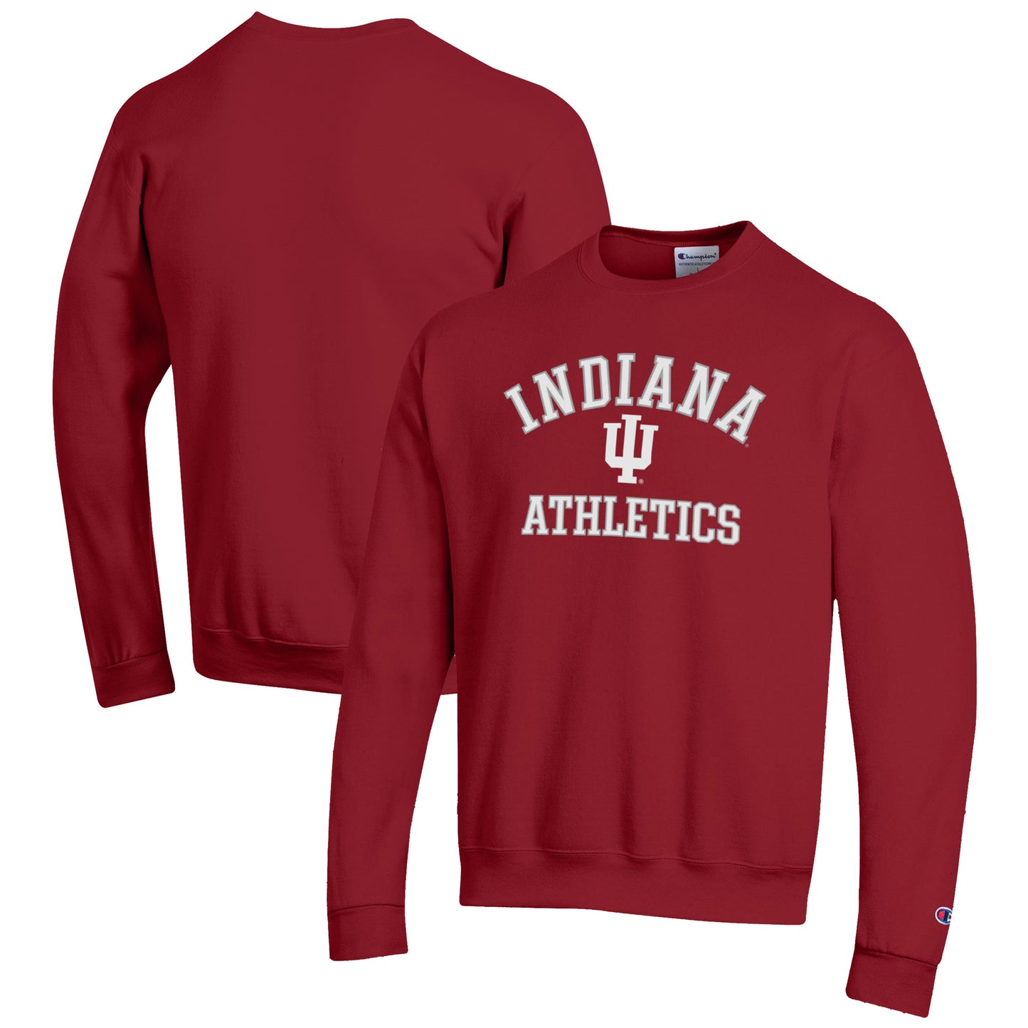 Men's Champion Crimson Indiana Hoosiers Athletics Logo Pullover Sweatshirt