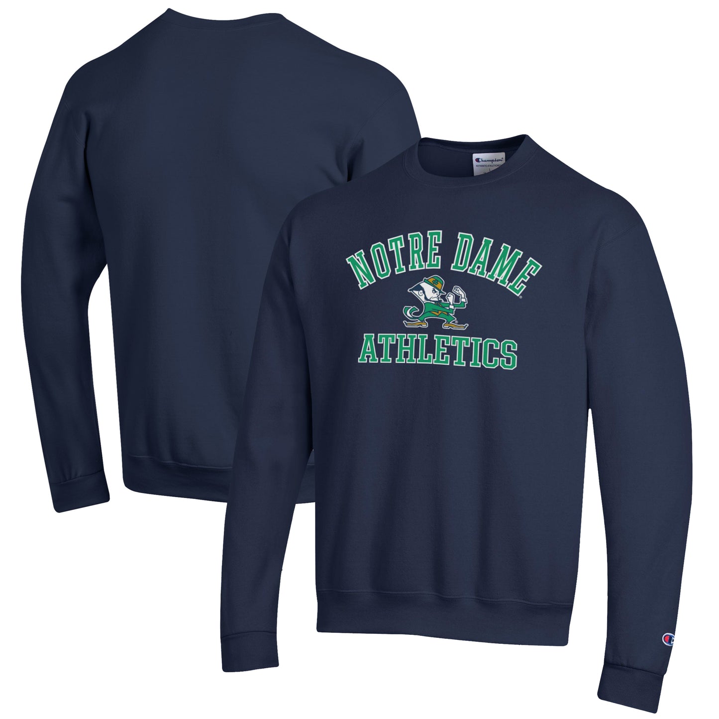 Men's Champion Navy Notre Dame Fighting Irish Athletics Logo Pullover Sweatshirt