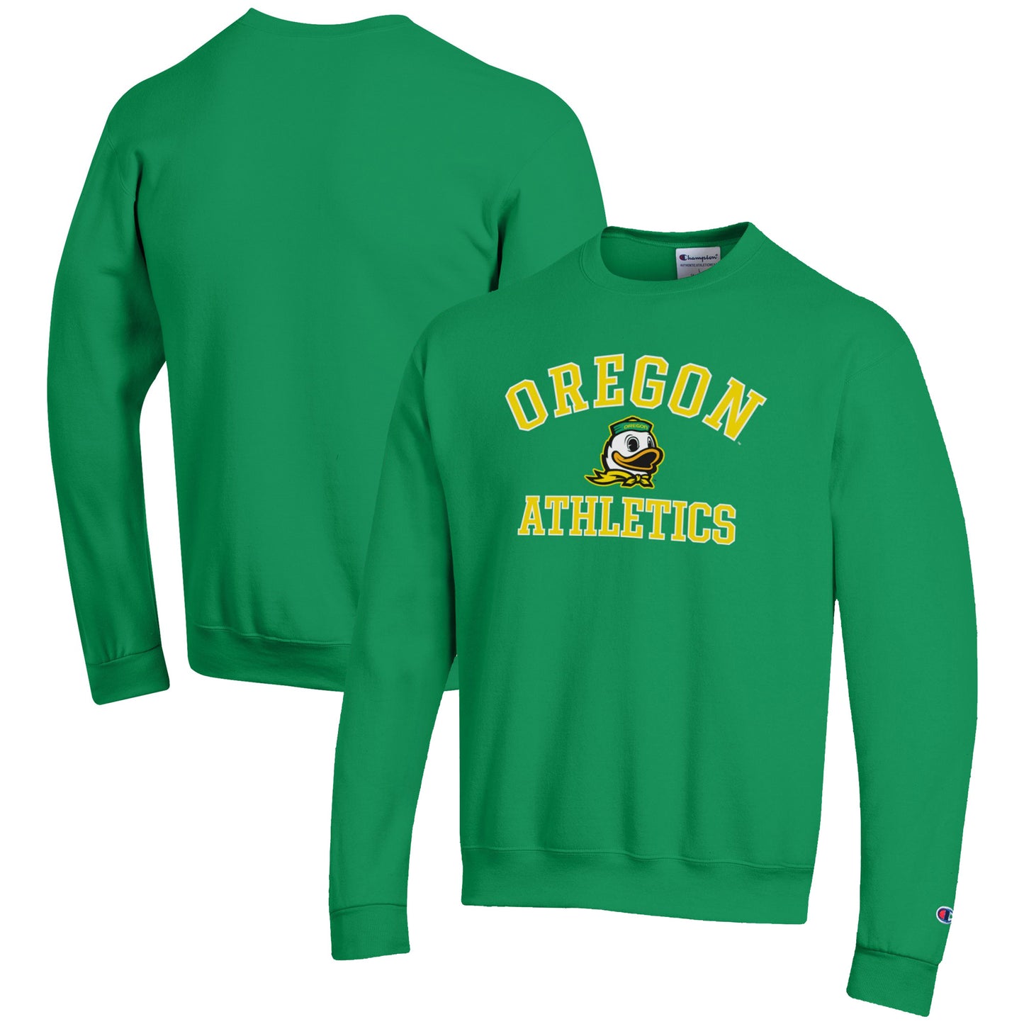 Men's Champion Green Oregon Ducks Athletics Logo Pullover Sweatshirt
