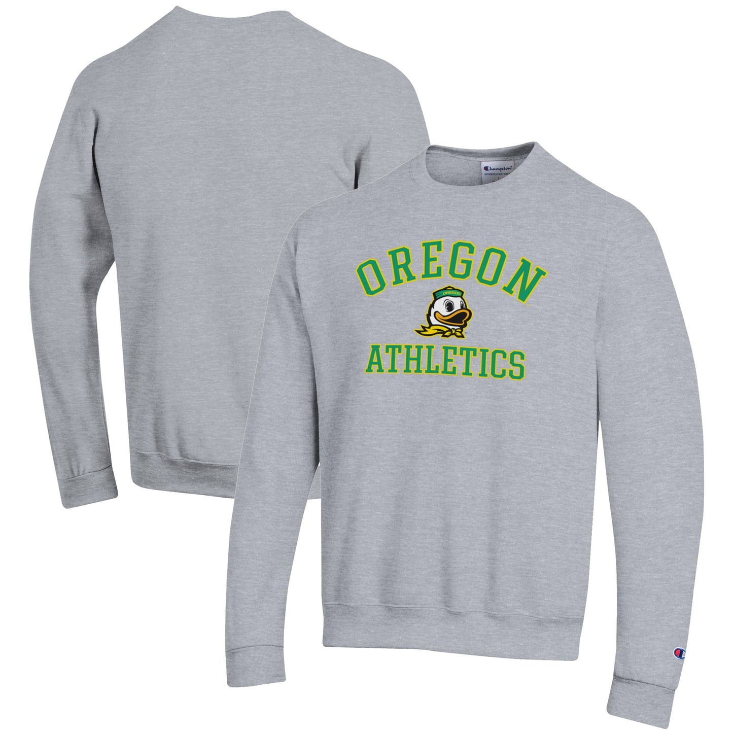 Men's Champion Gray Oregon Ducks Athletics Logo Pullover Sweatshirt