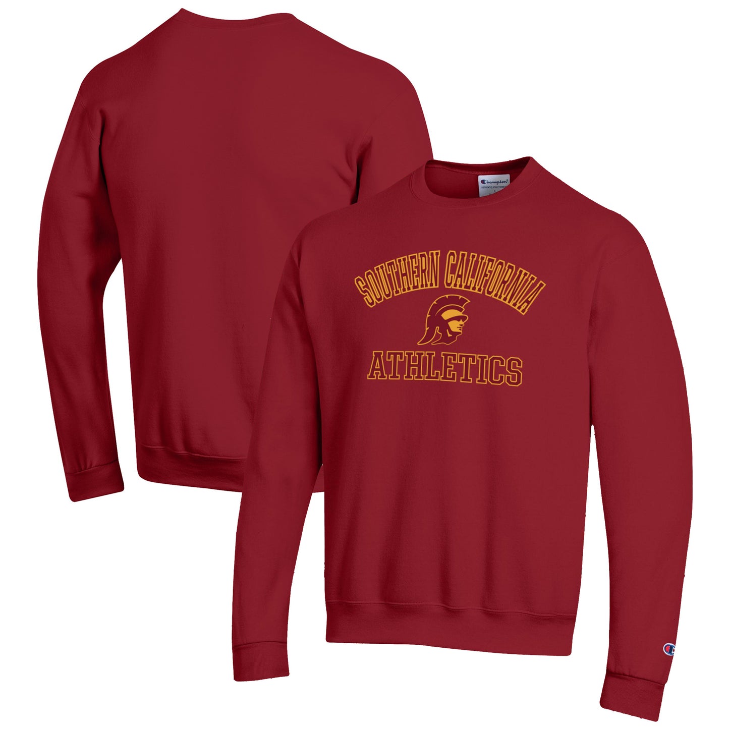 Men's Champion Cardinal USC Trojans Athletics Logo Pullover Sweatshirt