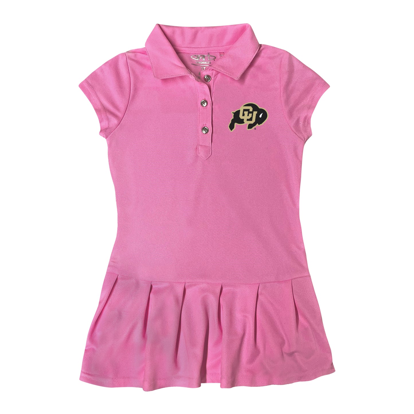 Girls Toddler Garb Pink Colorado Buffaloes Caroline Cap Sleeve Polo Dress