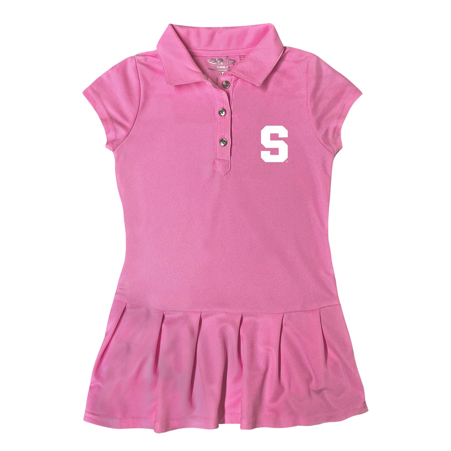 Girls Toddler Garb Pink Syracuse Orange Caroline Cap Sleeve Polo Dress