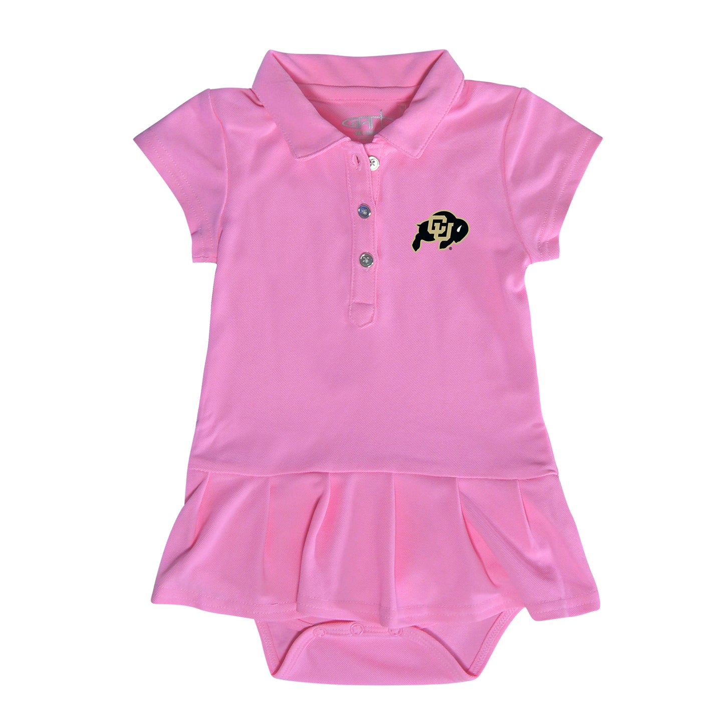 Girls Infant Garb Pink Colorado Buffaloes Caroline Cap Sleeve Polo Dress