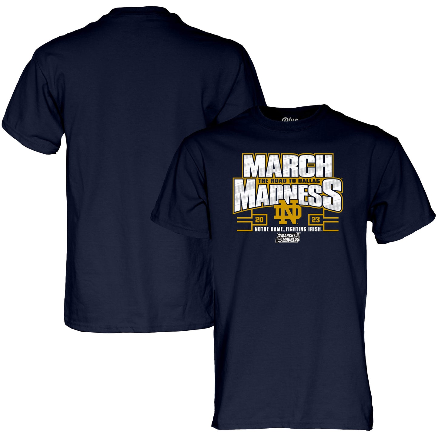 Blue 84 Navy Notre Dame Fighting Irish 2023 NCAA Women's Basketball Tournament March Madness T-Shirt