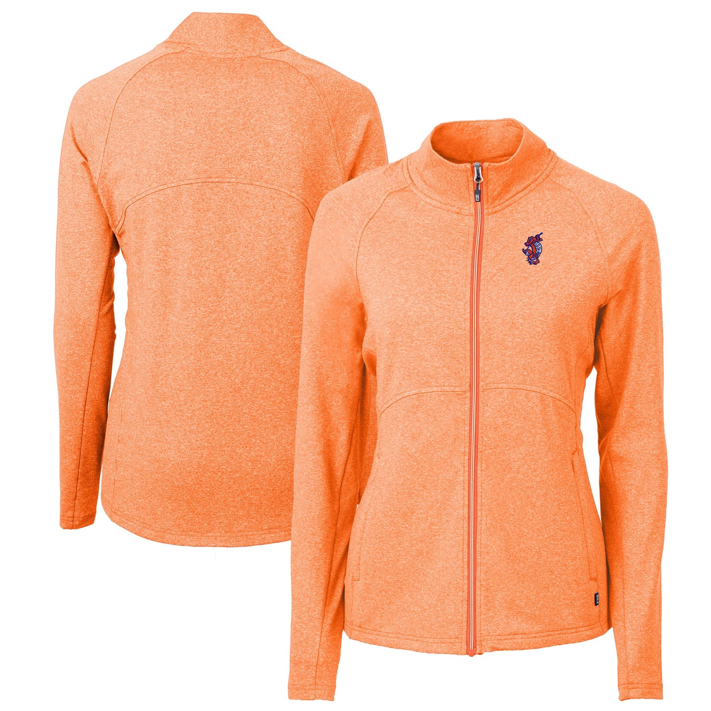 Women's Cutter & Buck Heather Orange Florida Gators Swinging Gator Adapt Eco Knit Full-Zip Jacket