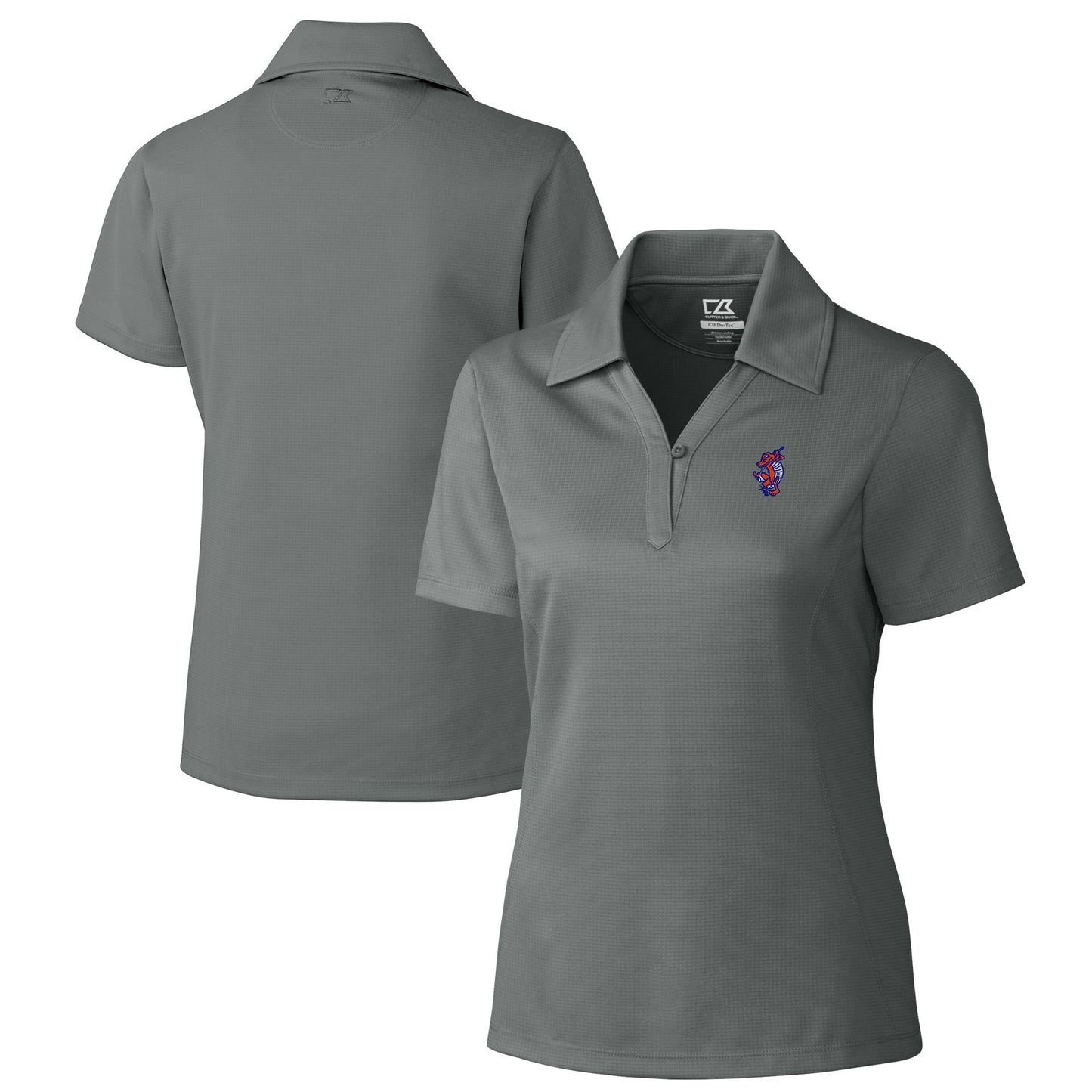 Women's Cutter & Buck Gray Florida Gators Swinging Gator DryTec Genre Textured Solid Polo