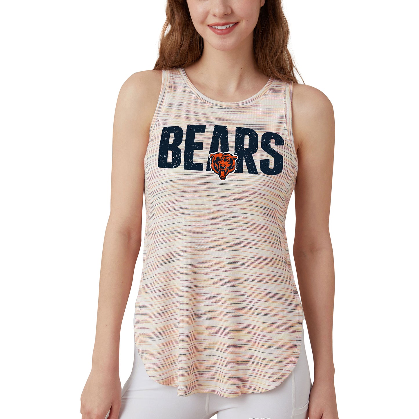 Women's Concepts Sport Chicago Bears Sunray Multicolor Tri-Blend Tank Top