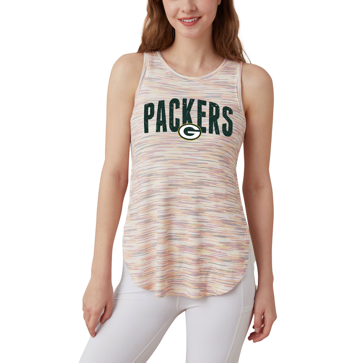 Women's Concepts Sport Green Bay Packers Sunray Multicolor Tri-Blend Tank Top
