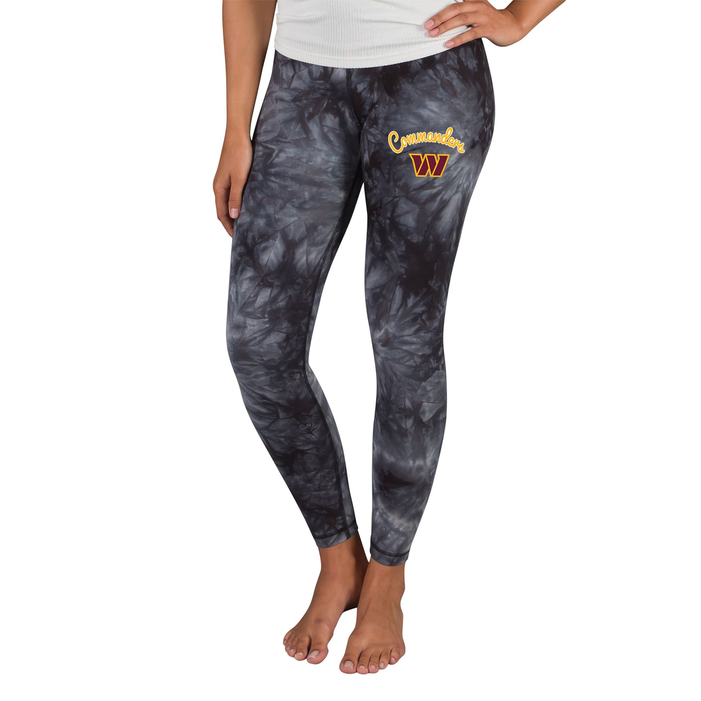 Women's Concepts Sport Black Washington Commanders Burst Tie Dye Leggings