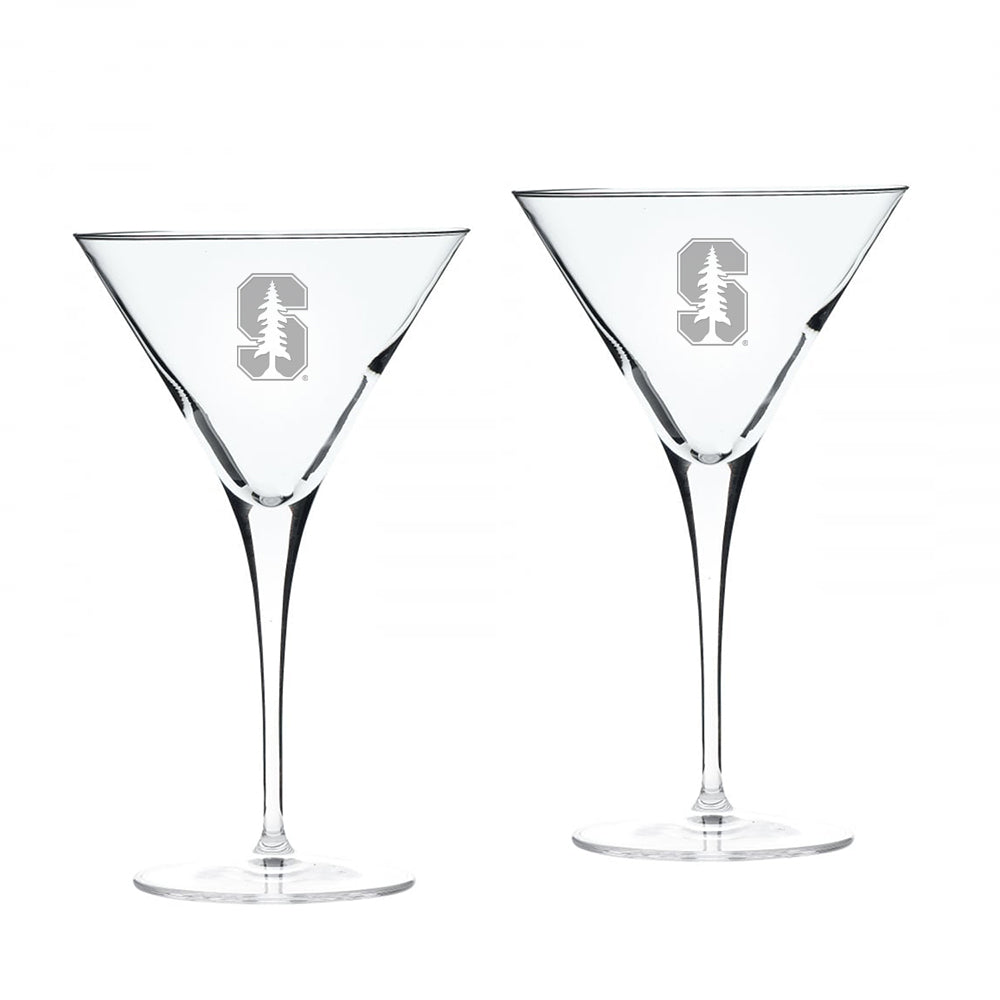 Stanford Cardinal 10oz. Two-Piece Luigi Bormioli Titanium Martini Glass Set