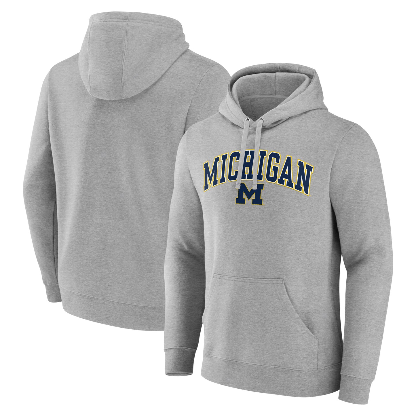 Men's Gray Michigan Wolverines Campus Pullover Hoodie