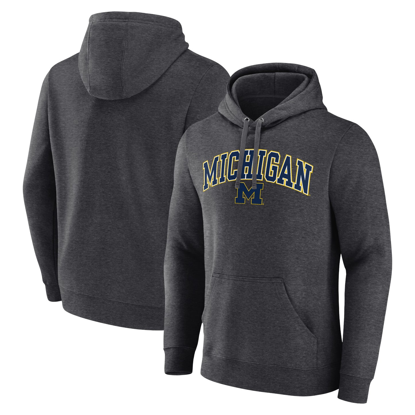 Men's Charcoal Michigan Wolverines Campus Pullover Hoodie