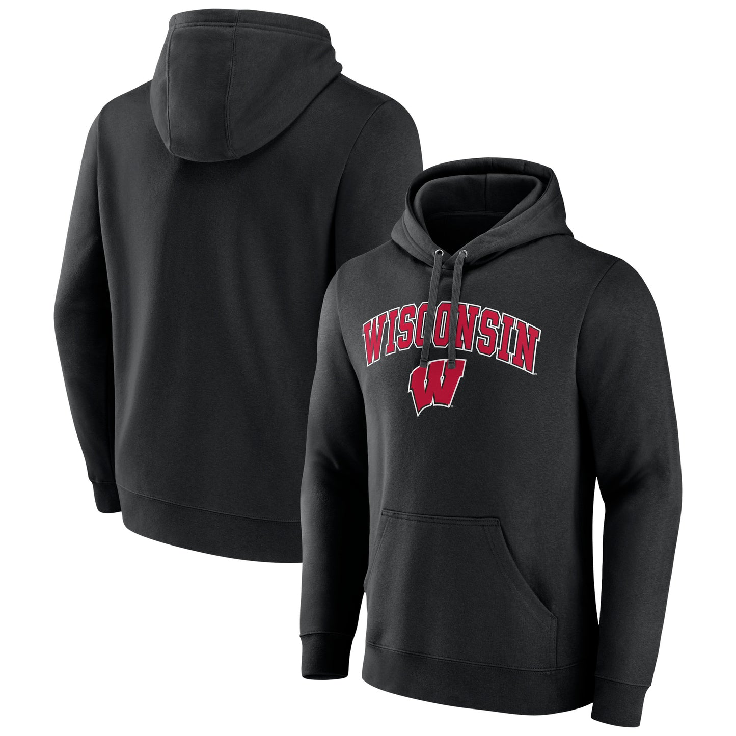 Men's Black Wisconsin Badgers Campus Pullover Hoodie