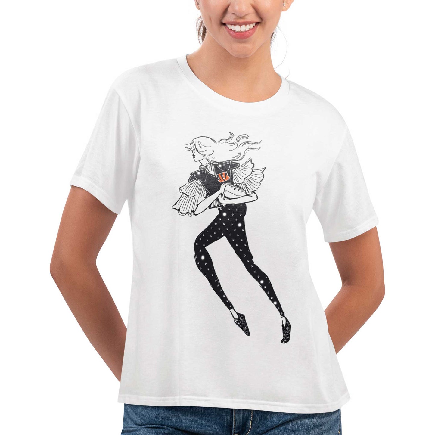 Women's G-III 4Her by Carl Banks White Cincinnati Bengals Play The Ball T-Shirt