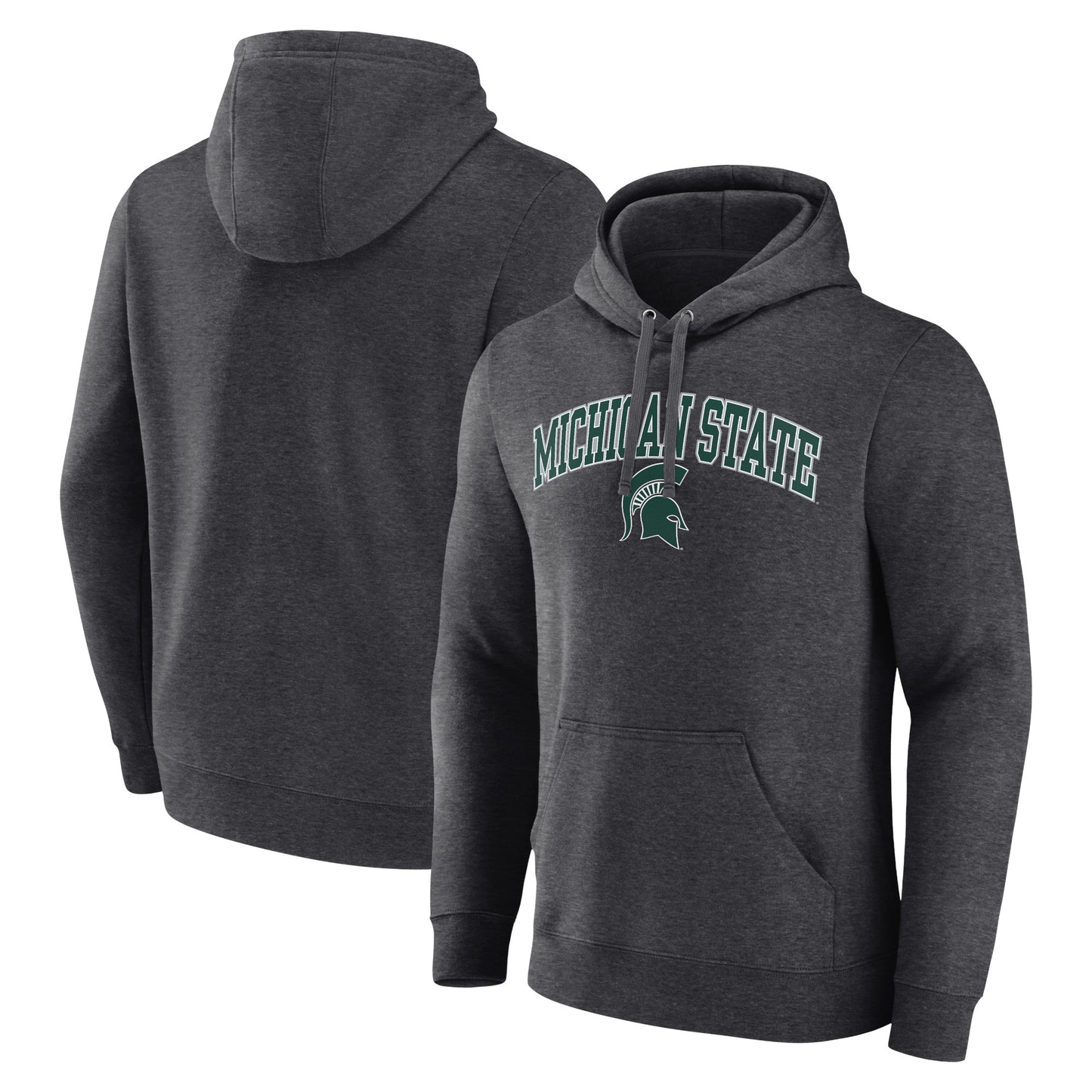 Men's Charcoal Michigan State Spartans Campus Pullover Hoodie
