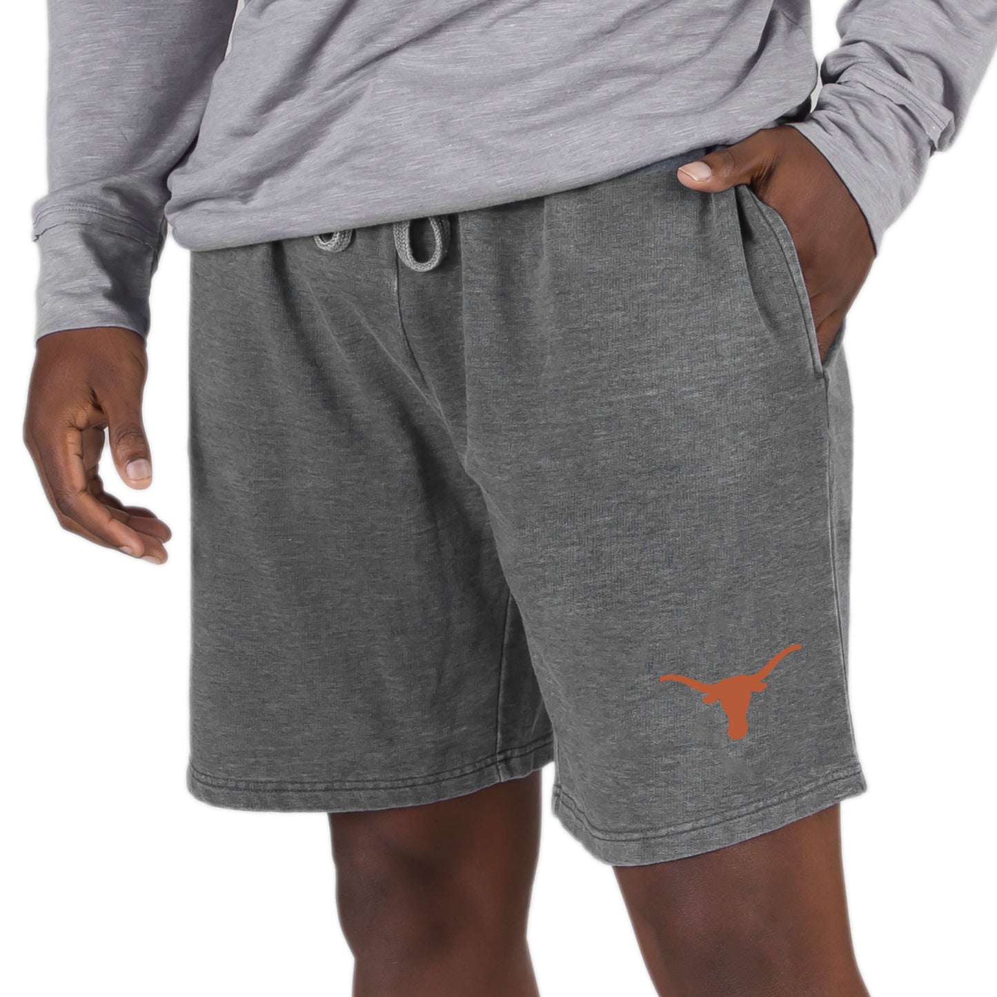 Men's Concepts Sport Charcoal Texas Longhorns Trackside Fleece Jam Shorts