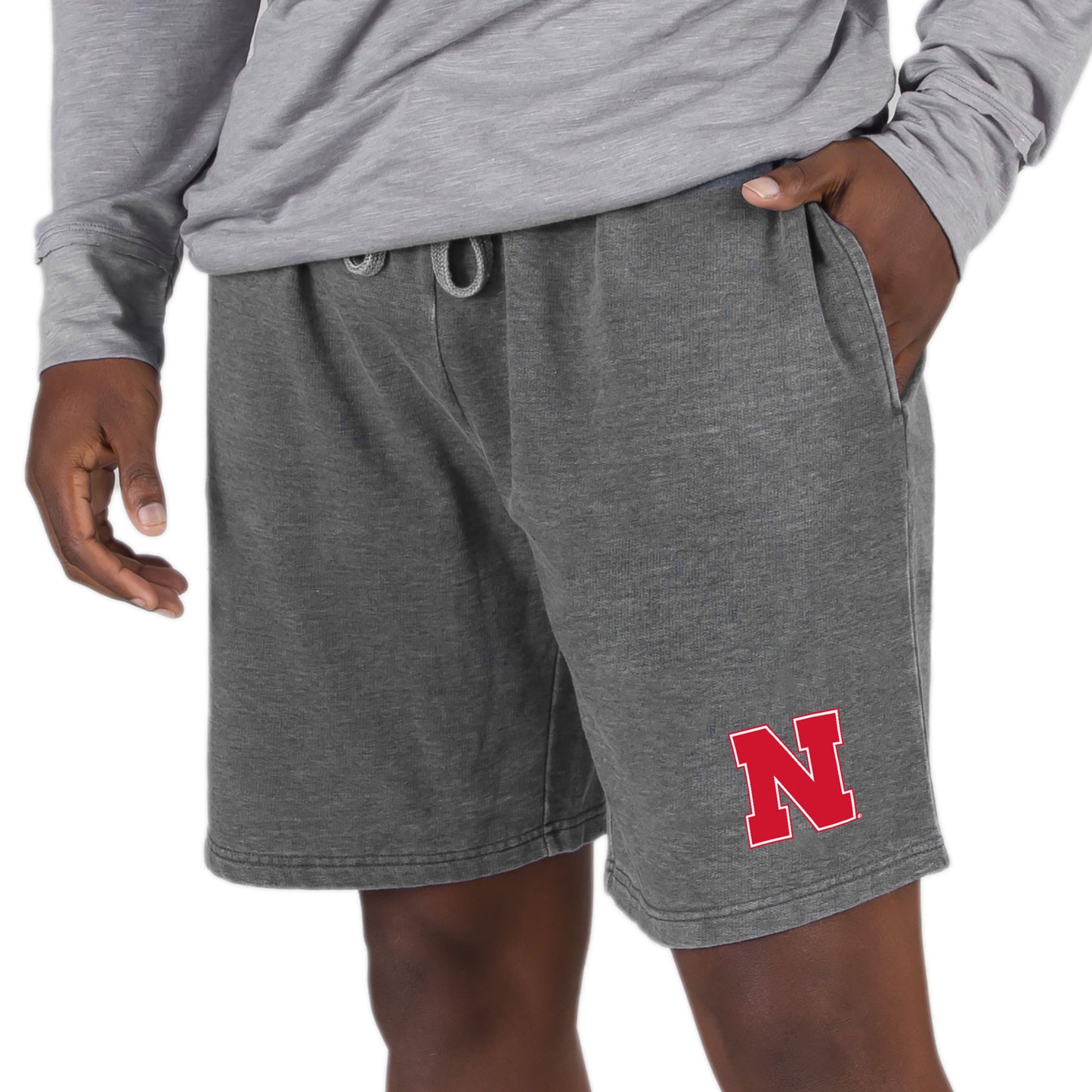 Men's Concepts Sport Charcoal Nebraska Huskers Trackside Fleece Jam Shorts