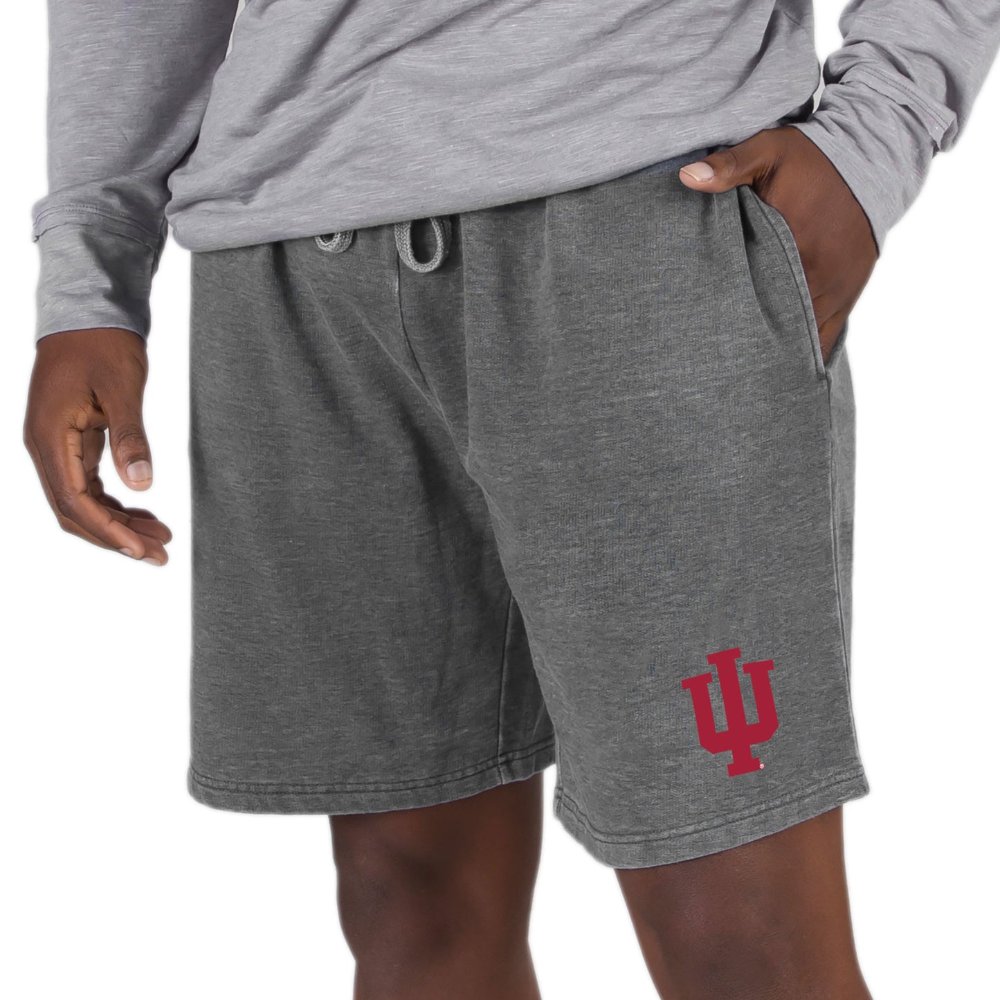 Men's Concepts Sport Charcoal Indiana Hoosiers Trackside Fleece Jam Shorts