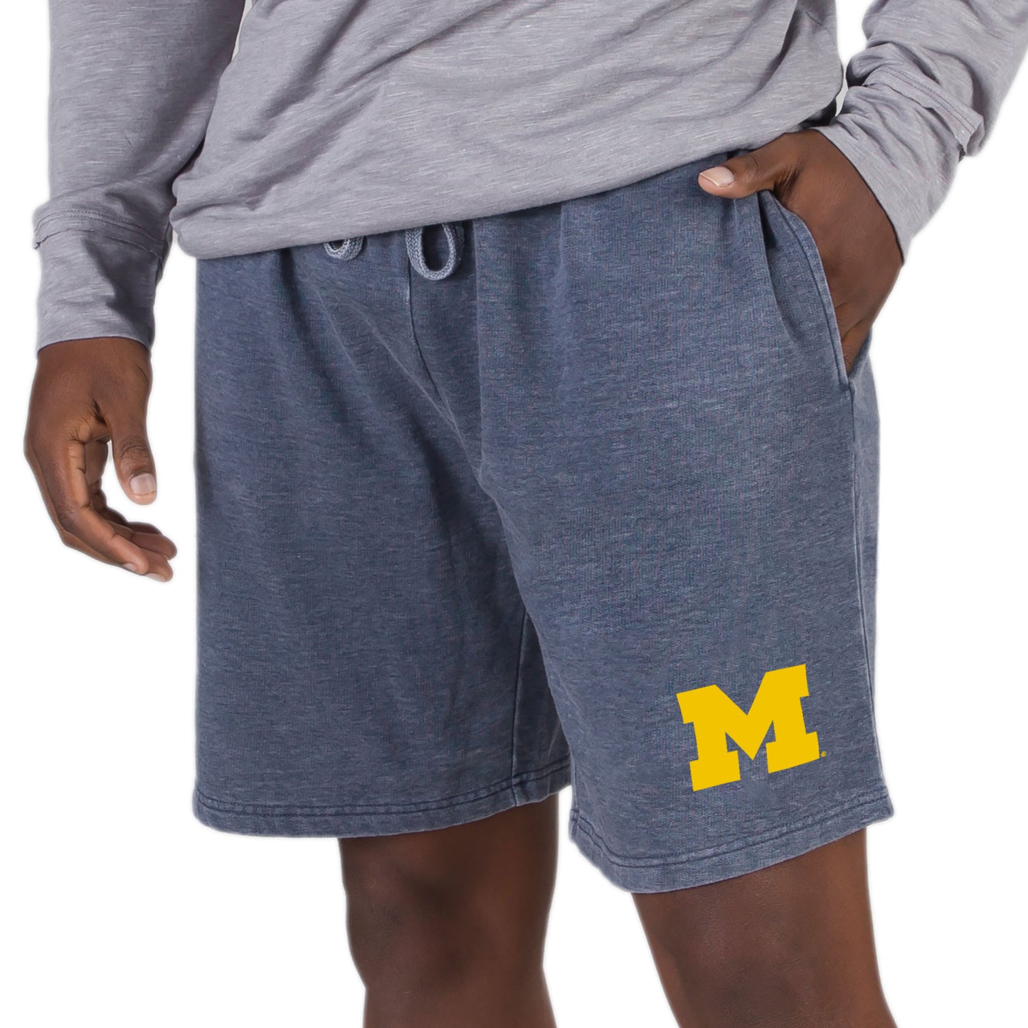 Men's Concepts Sport Navy Michigan Wolverines Trackside Fleece Jam Shorts