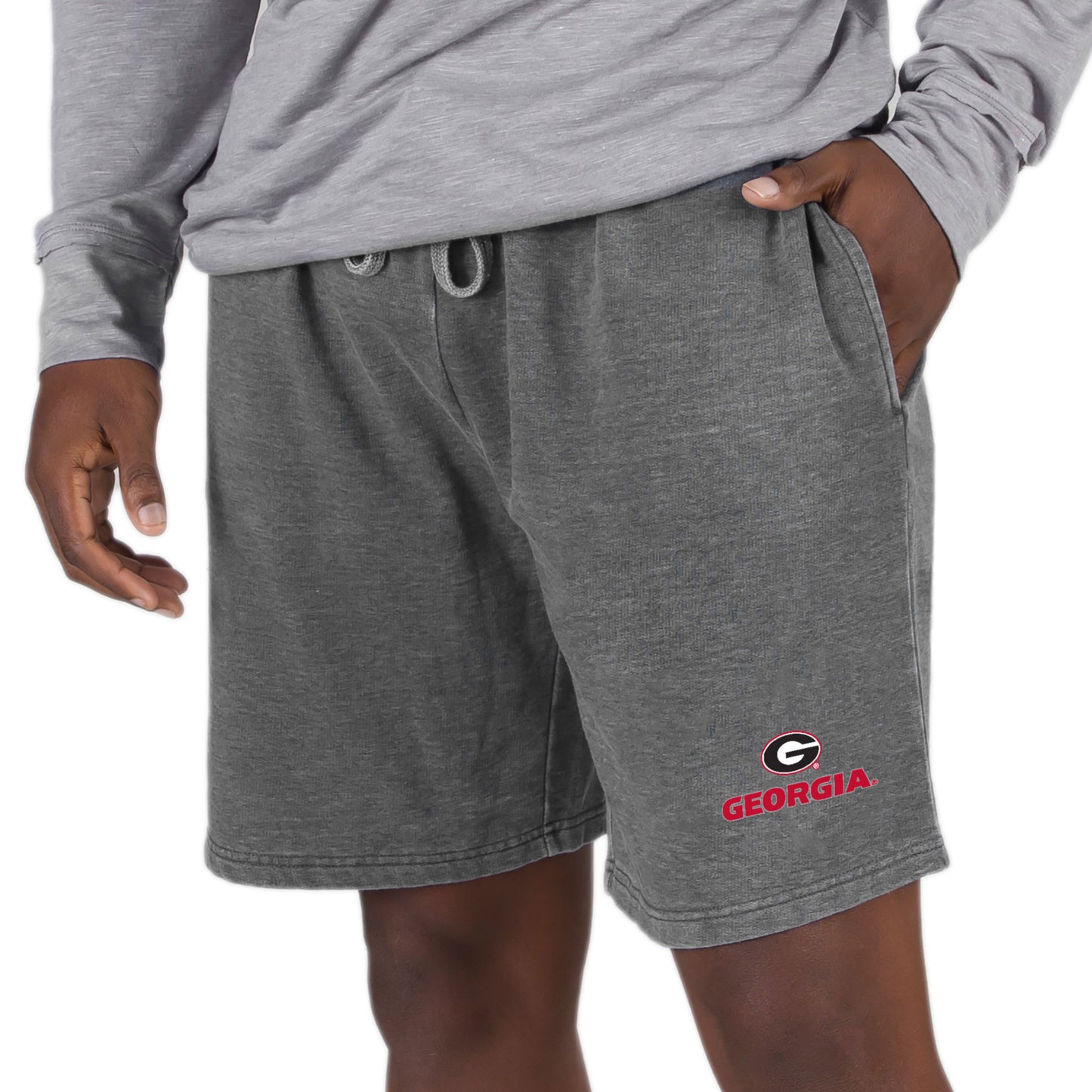 Men's Concepts Sport Charcoal Georgia Bulldogs Trackside Fleece Jam Shorts