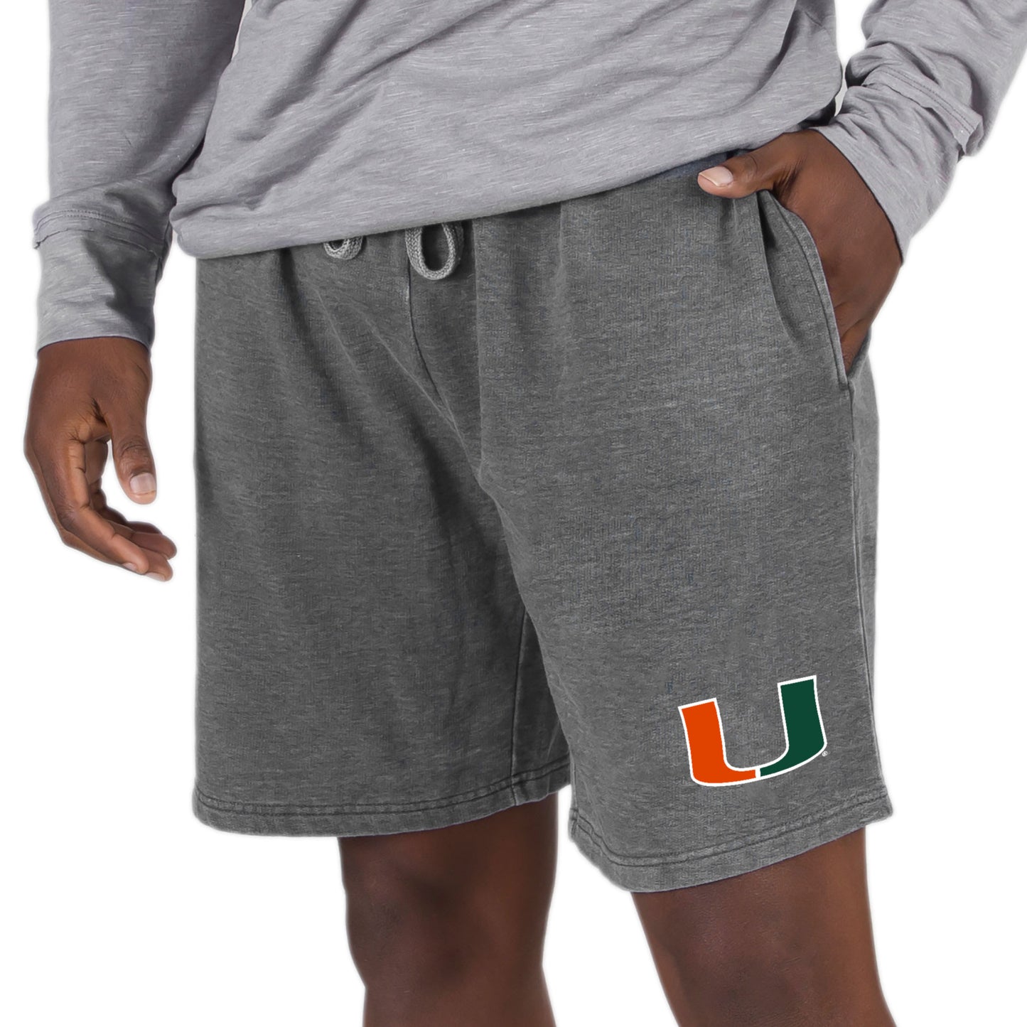 Men's Concepts Sport Charcoal Miami Hurricanes Trackside Fleece Jam Shorts