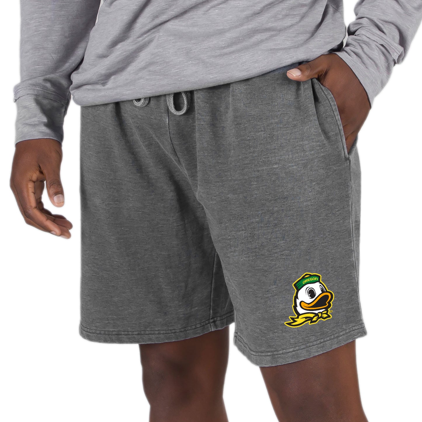 Men's Concepts Sport Charcoal Oregon Ducks Trackside Fleece Jam Shorts