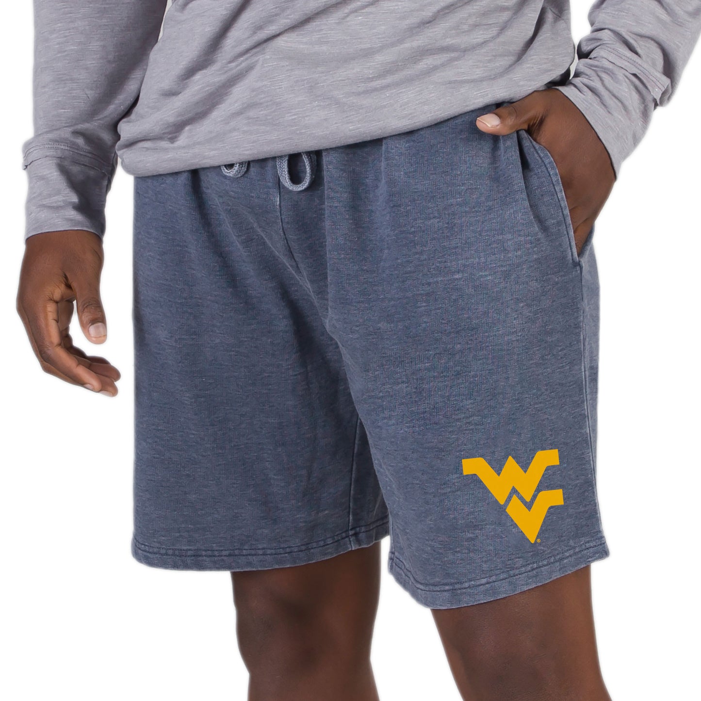 Men's Concepts Sport Navy West Virginia Mountaineers Trackside Fleece Jam Shorts