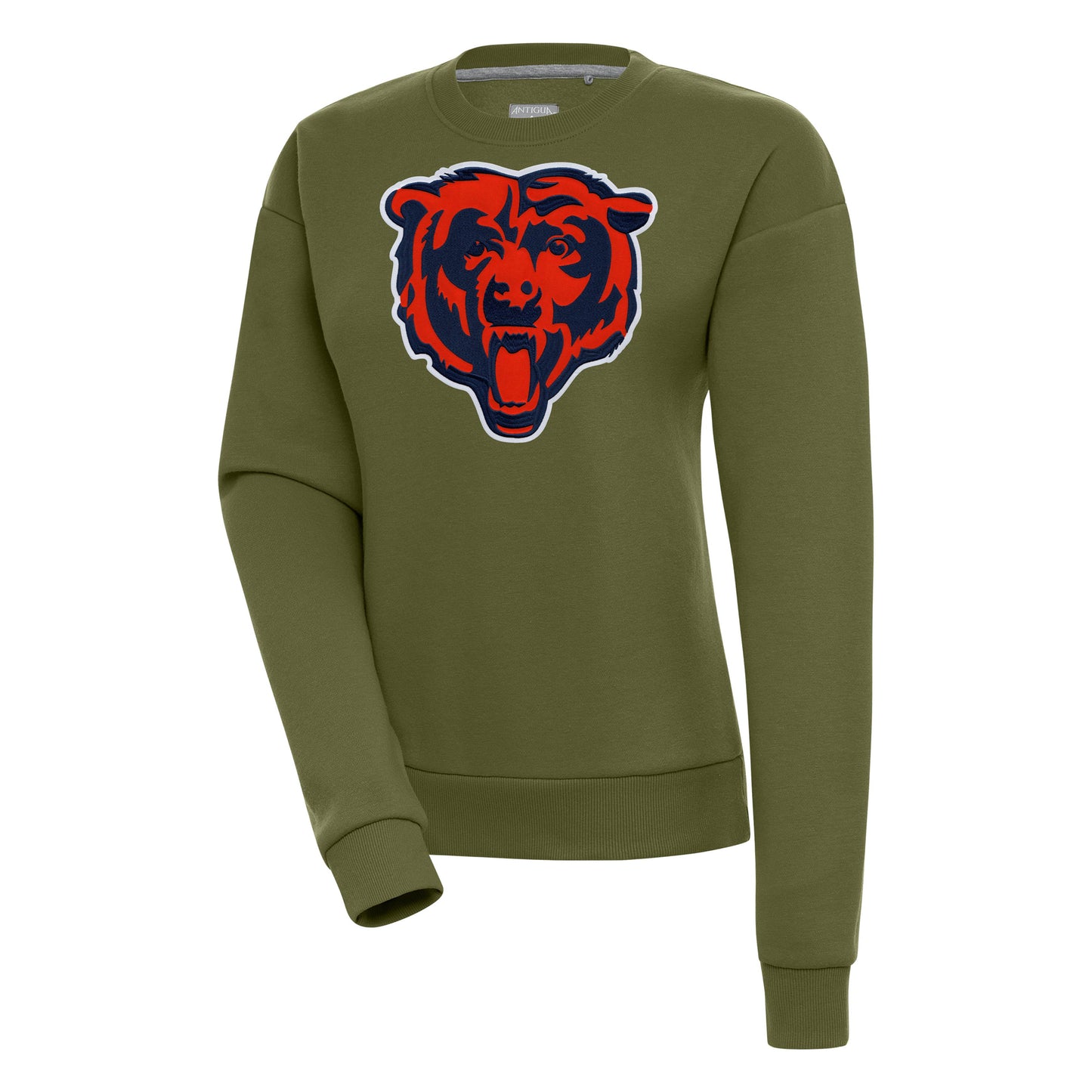 Women's Antigua Olive Chicago Bears Victory Pullover Sweatshirt