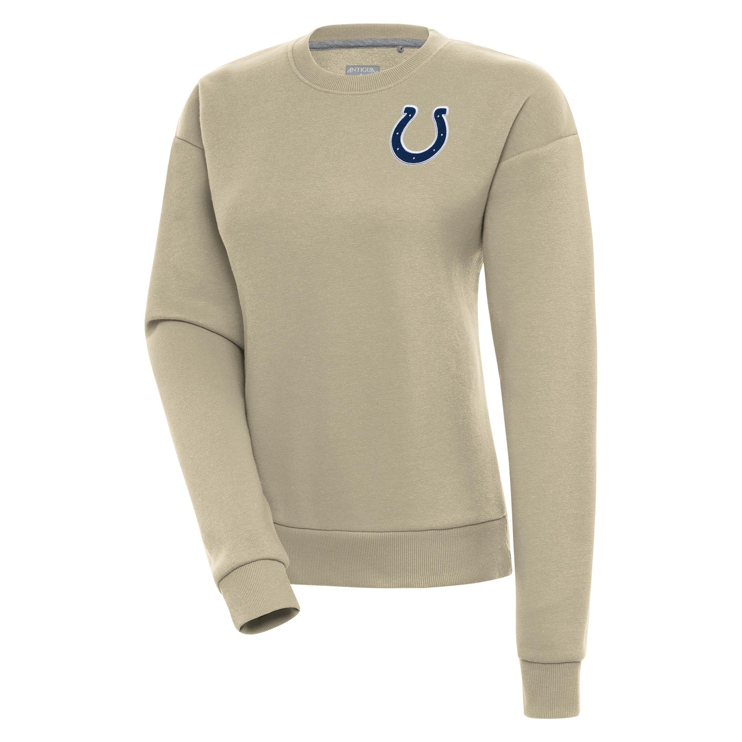 Women's Antigua Khaki Indianapolis Colts Victory Pullover Sweatshirt