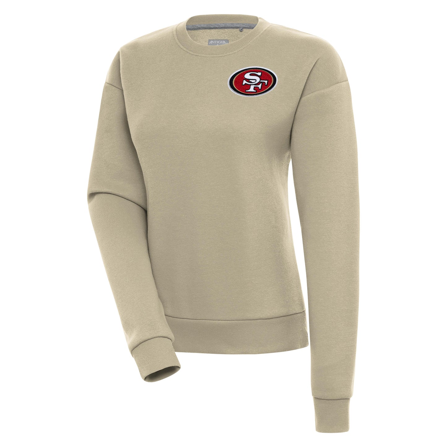 Women's Antigua Khaki San Francisco 49ers Victory Pullover Sweatshirt