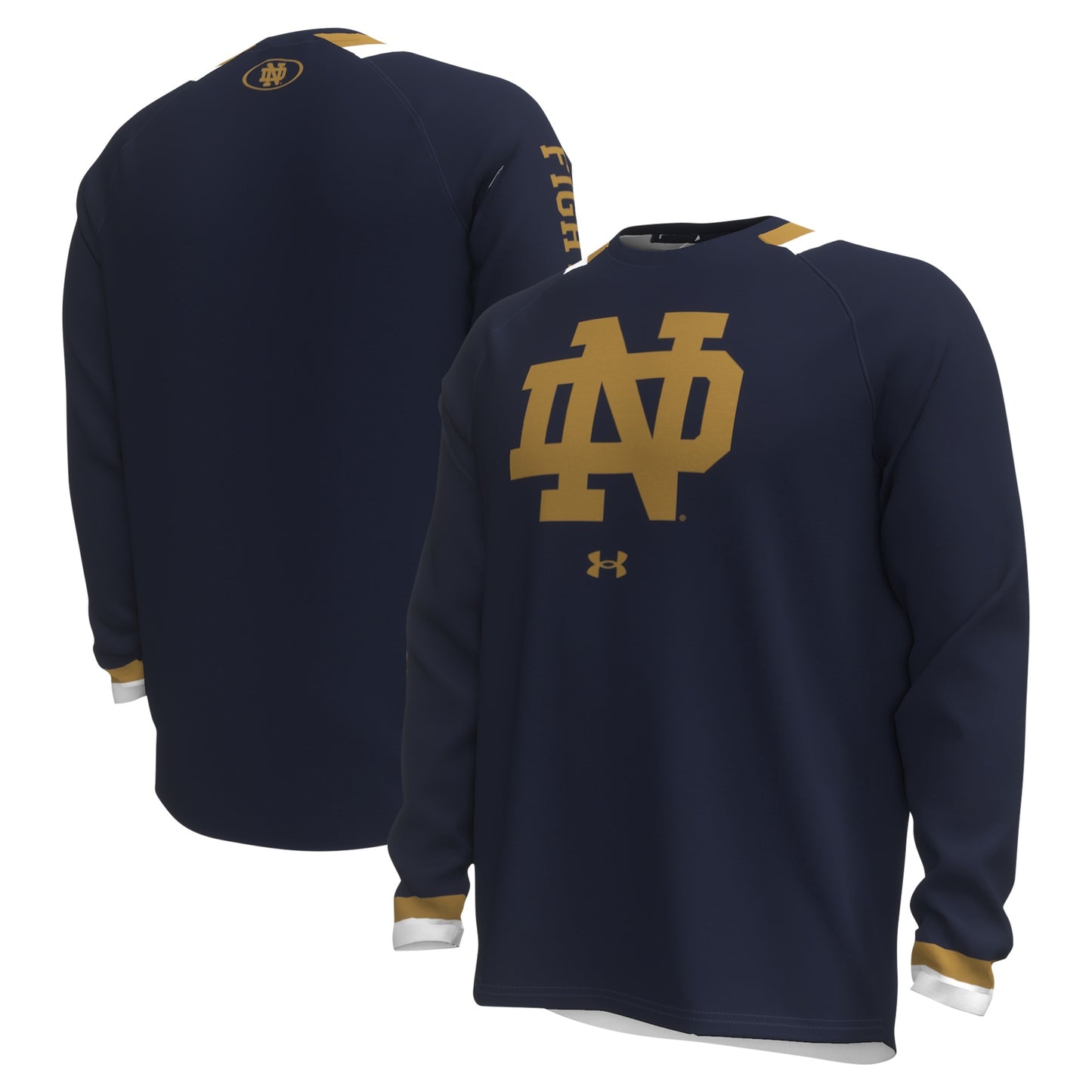 Men's Under Armour Navy Notre Dame Fighting Irish Shooter Raglan Long Sleeve T-Shirt