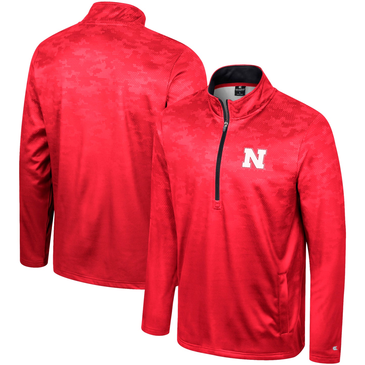 Men's Colosseum Scarlet Nebraska Huskers The Machine Half-Zip Jacket
