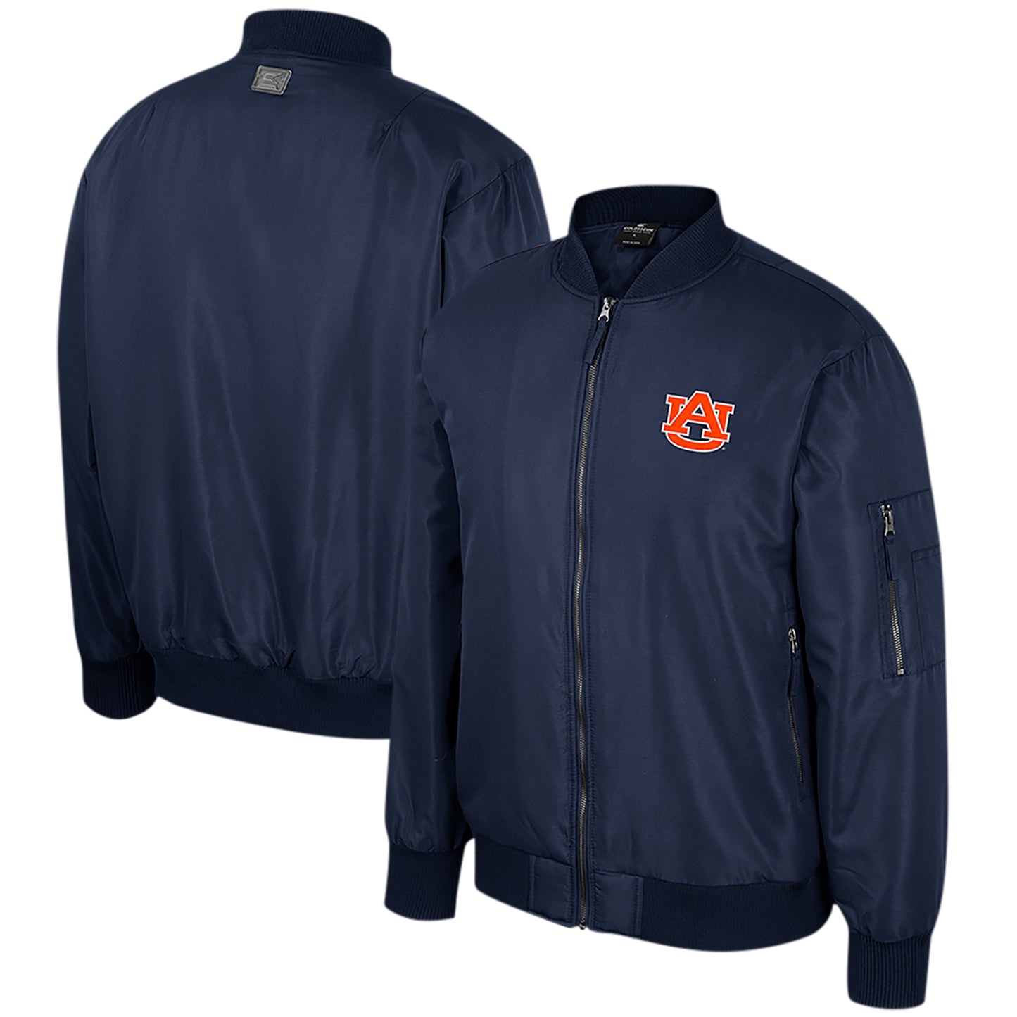 Men's Colosseum Navy Auburn Tigers Full-Zip Bomber Jacket