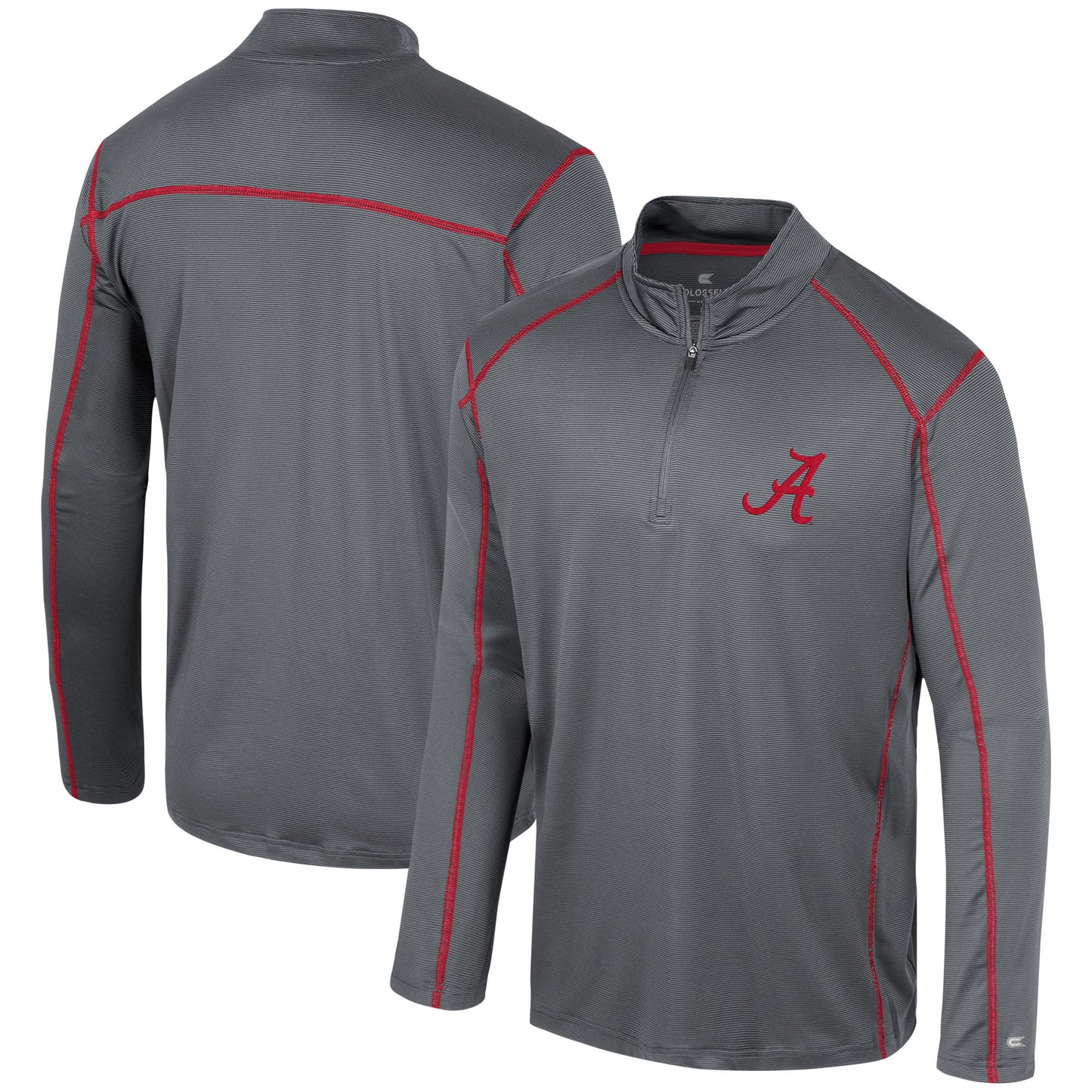 Men's Colosseum Black Alabama Crimson Tide Cameron Quarter-Zip Windshirt