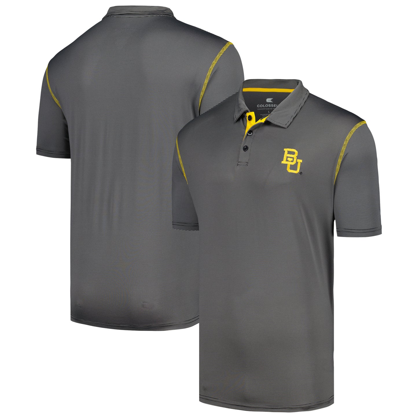 Men's Colosseum Black Baylor Bears Cameron Polo