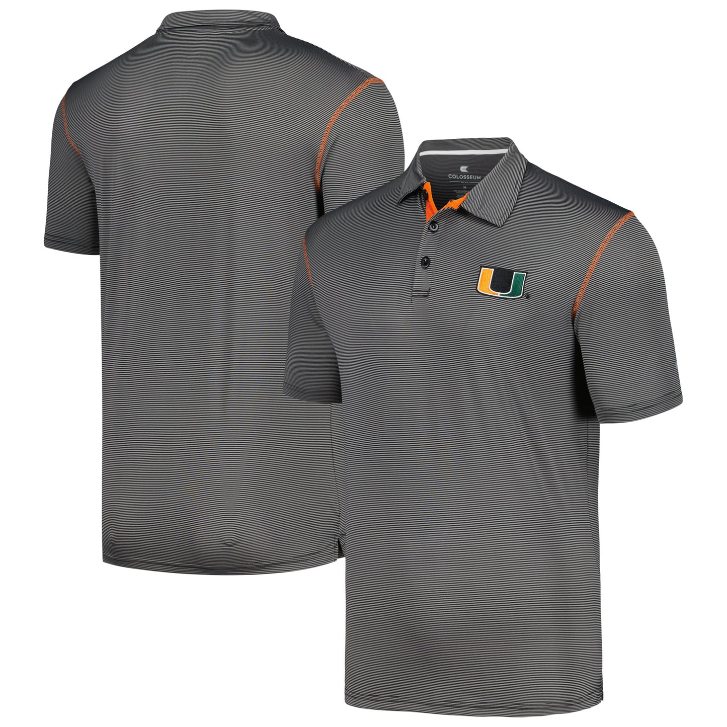 Men's Colosseum Black Miami Hurricanes Cameron Polo