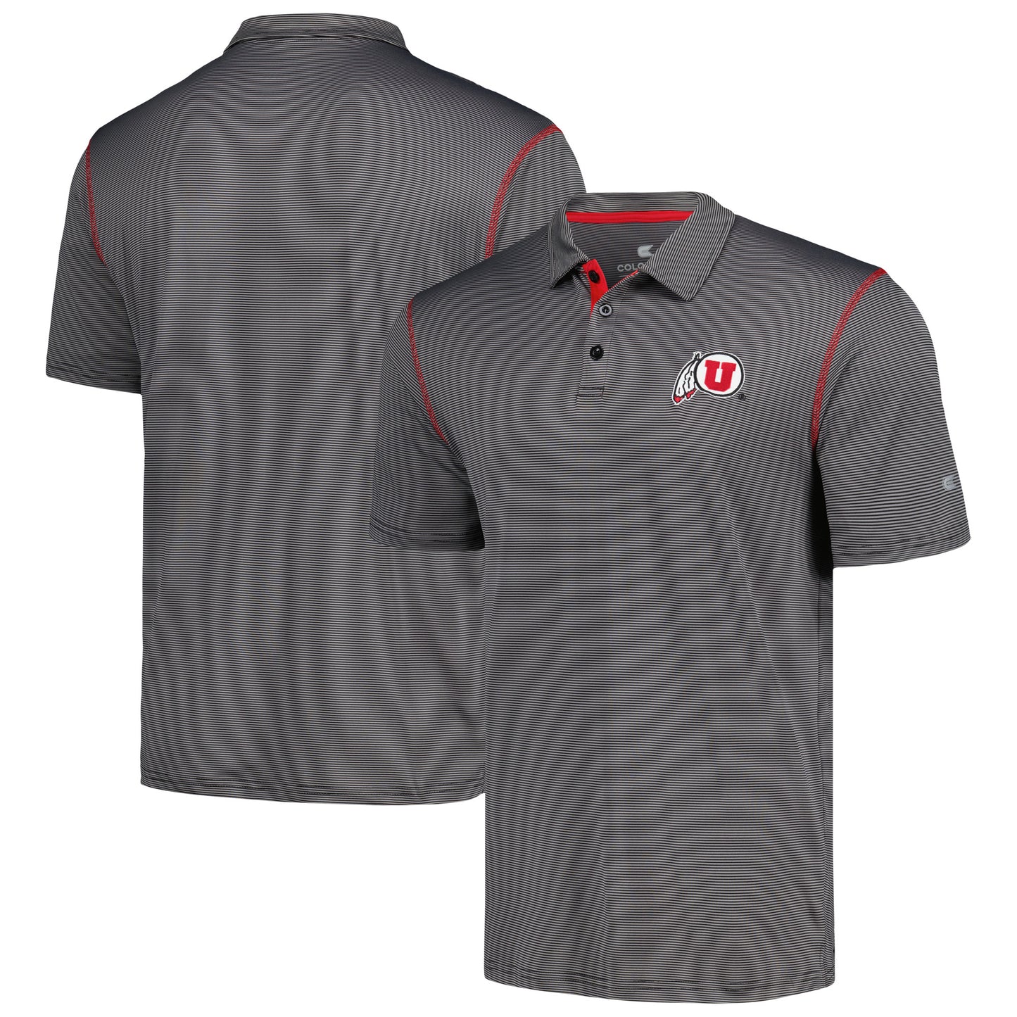 Men's Colosseum Black Utah Utes Cameron Polo
