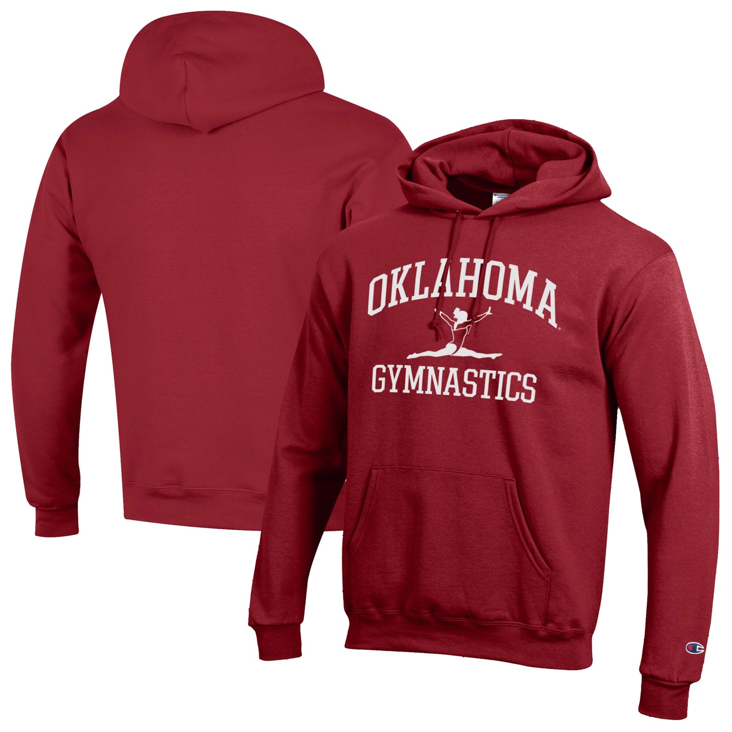Men's Champion Crimson Oklahoma Sooners Gymnastics Icon Powerblend Pullover Hoodie
