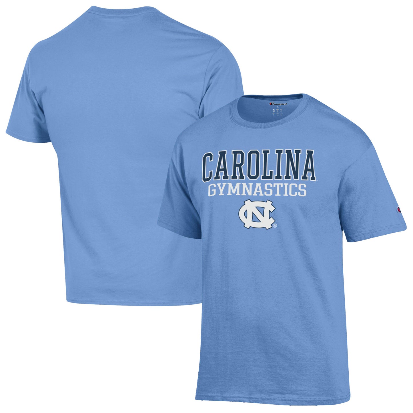 Men's Champion Carolina Blue North Carolina Tar Heels Gymnastics Stack T-Shirt