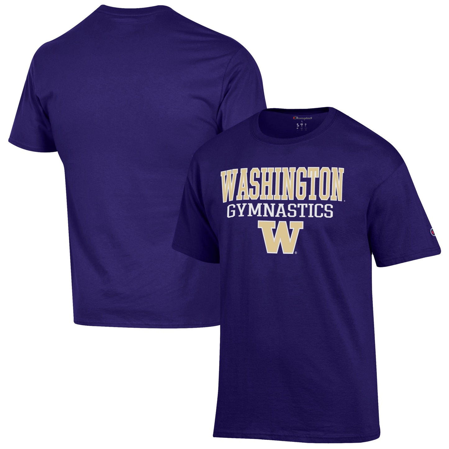 Men's Champion Purple Washington Huskies Gymnastics Stack T-Shirt