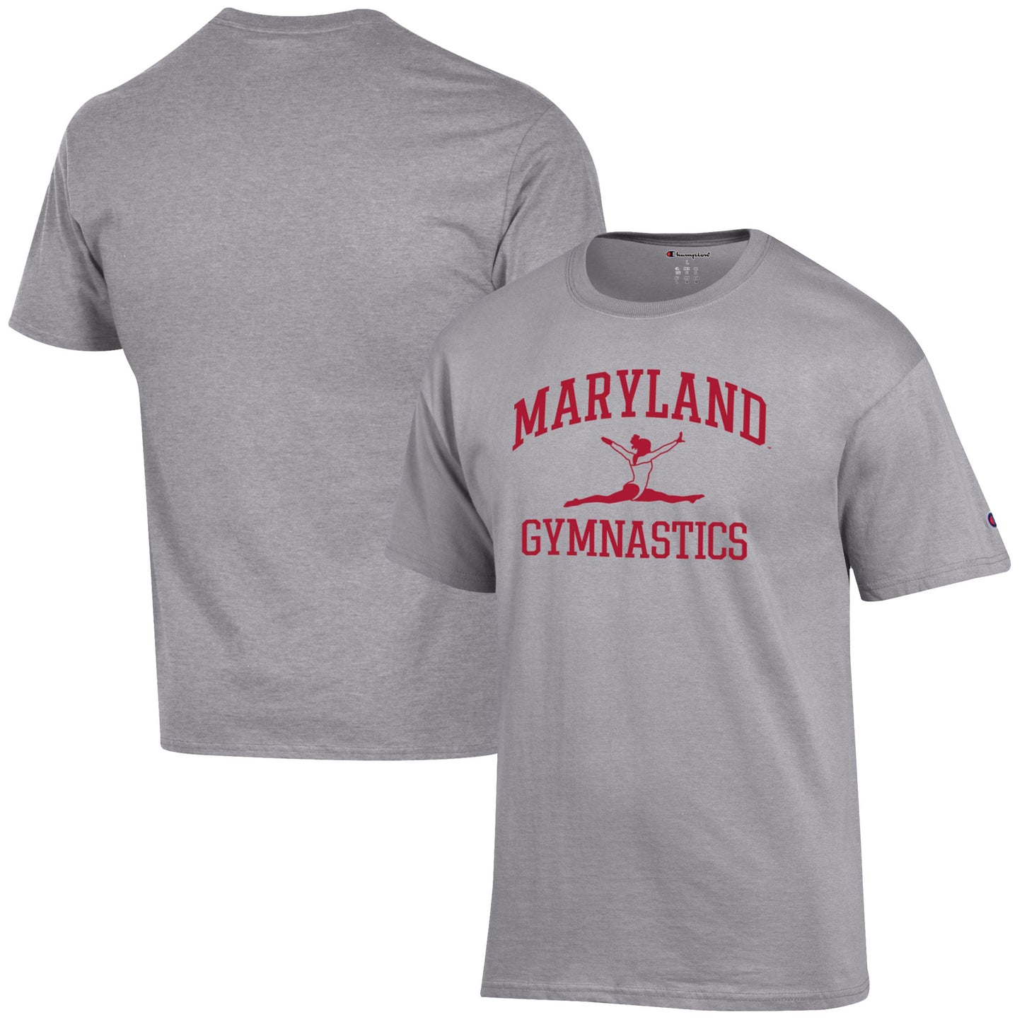 Men's Champion Gray Maryland Terrapins Gymnastics Icon T-Shirt