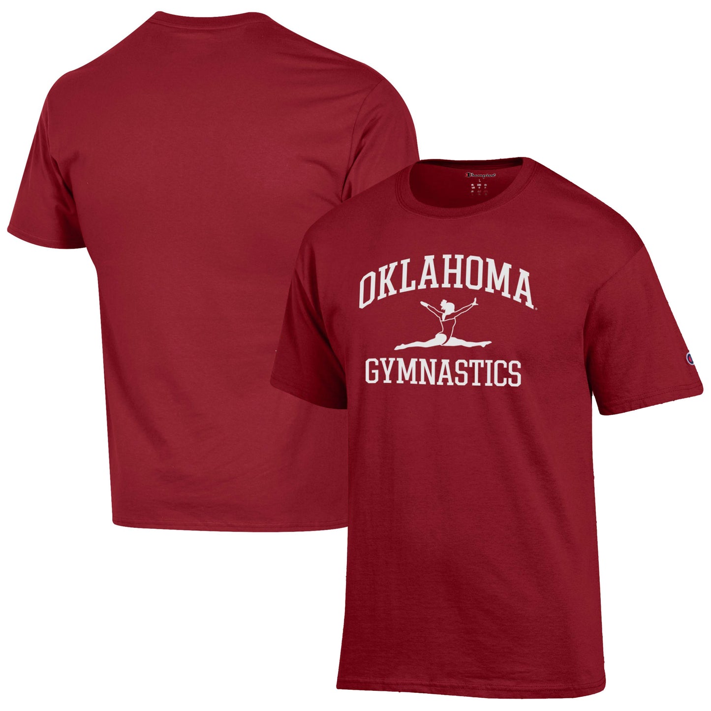 Men's Champion Crimson Oklahoma Sooners Gymnastics Icon T-Shirt