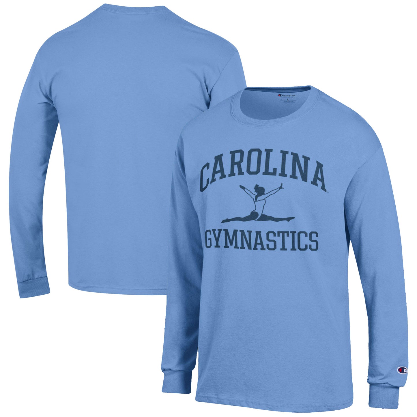 Men's Champion Carolina Blue North Carolina Tar Heels Gymnastics Icon Long Sleeve T-Shirt